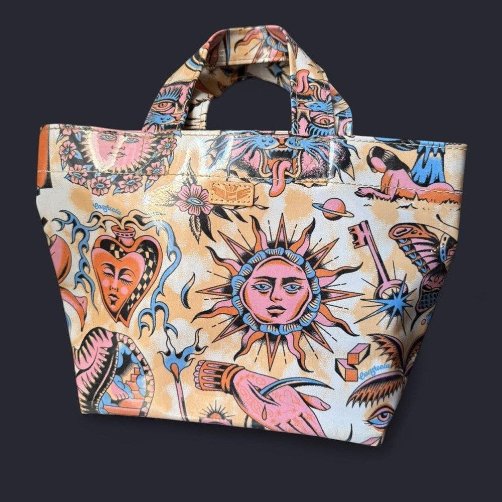 Consuela - Tan and Pink Mini Tote Bag